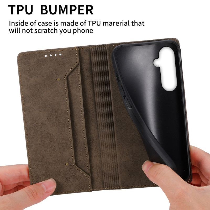 Flip Cover Samsung Galaxy S25 5G Effet Cuir Blocage RFID