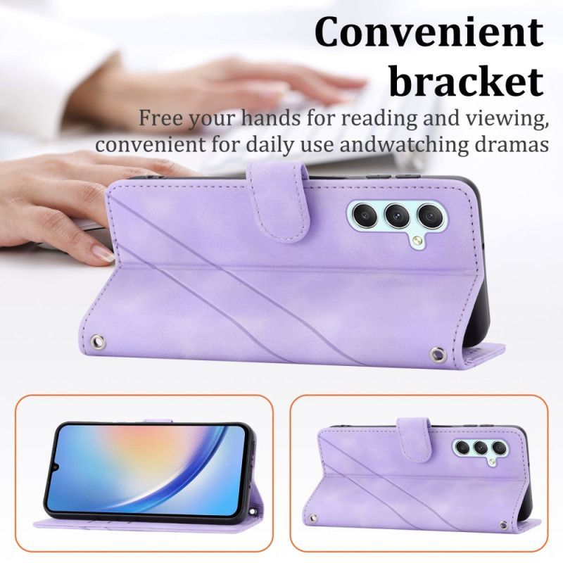 Housse Samsung Galaxy S25 5G Lignes à Lanière