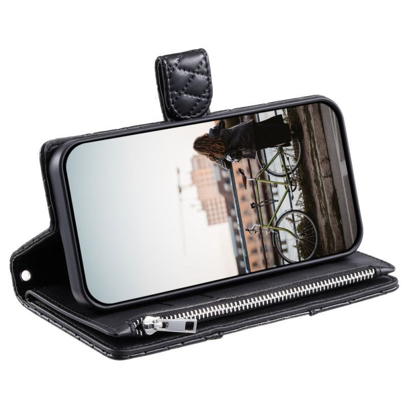 Housse Samsung Galaxy S25 5G Matelassée Portefeuille Zippé