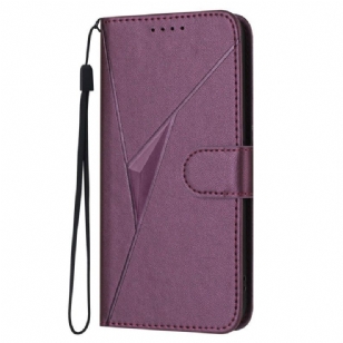 Housse Samsung Galaxy S25 5G Motif Triangulaire à Lanière