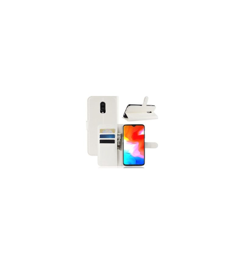 Housse OnePlus 6T Style cuir porte cartes