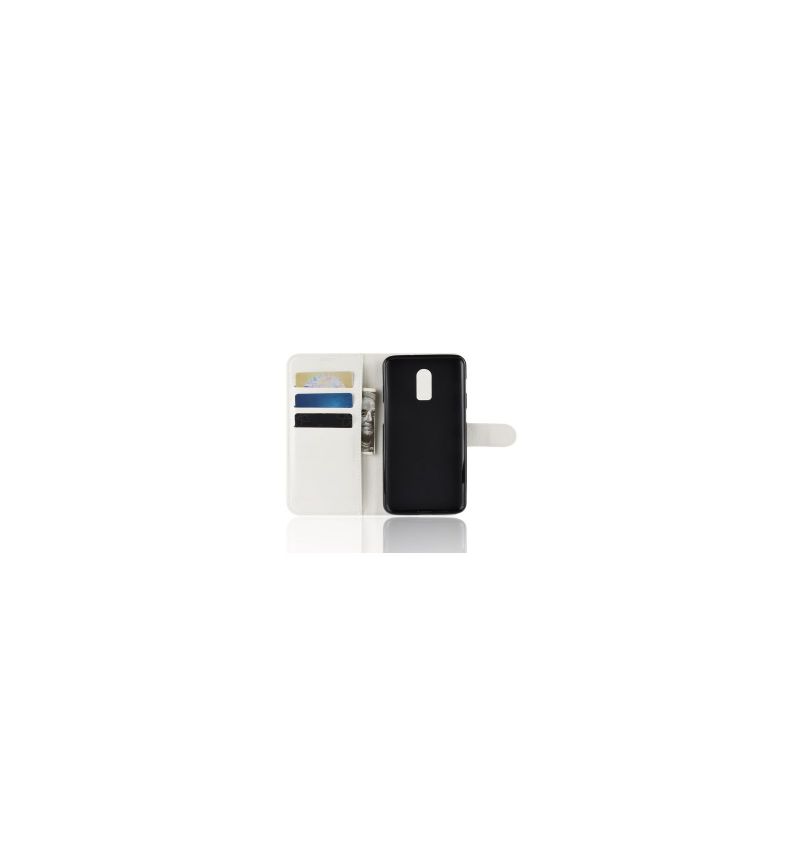 Housse OnePlus 6T Style cuir porte cartes