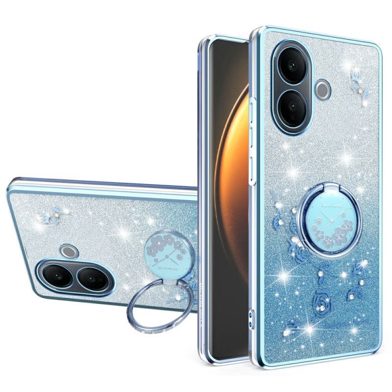 Coque Vivo V60 Lite avec Anneau-Support et Paillettes Dégradées