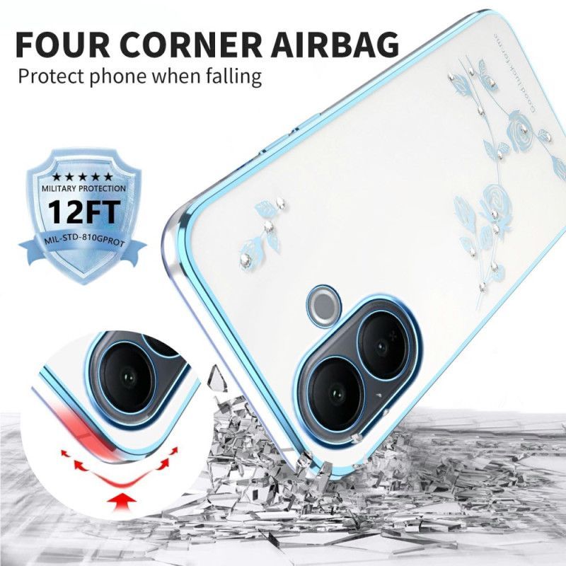 Coque Vivo V60 Lite Strass et Fleurs Éternelles