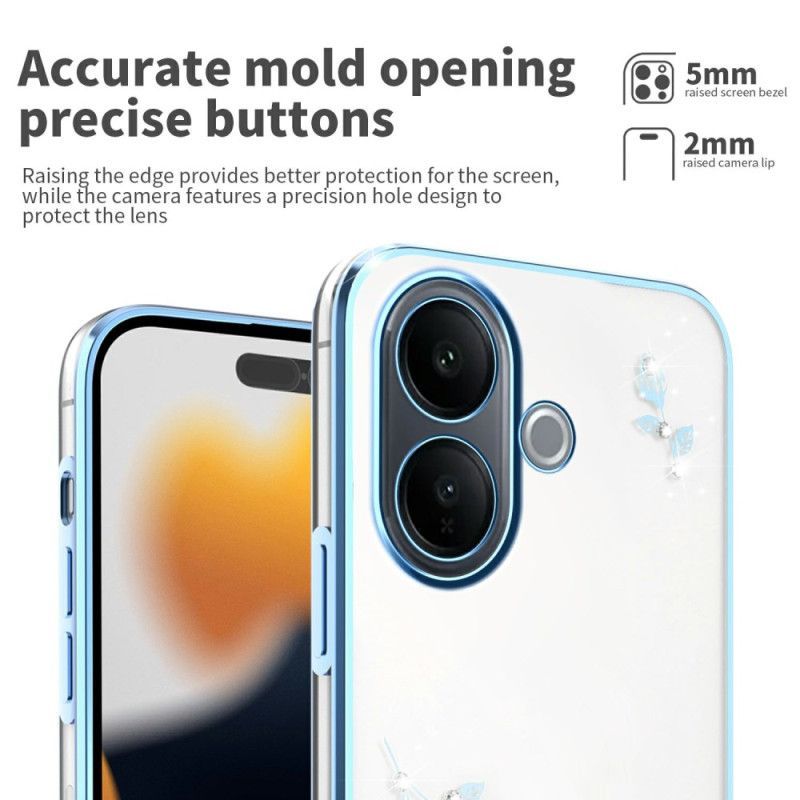 Coque Vivo V60 Lite Strass et Fleurs Éternelles