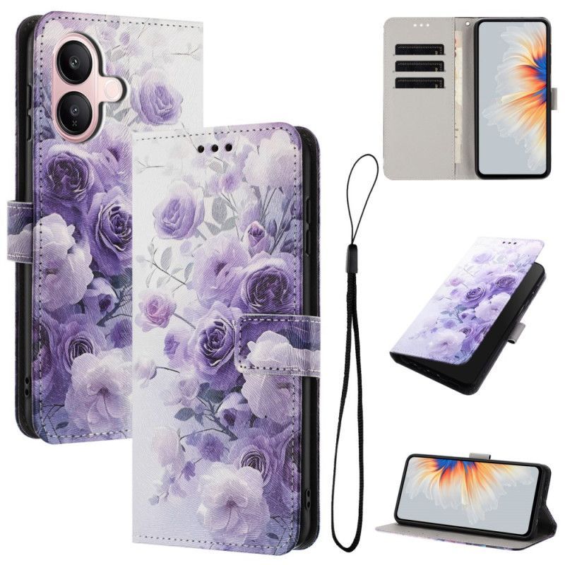Housse Vivo V60 Lite Roses Violettes