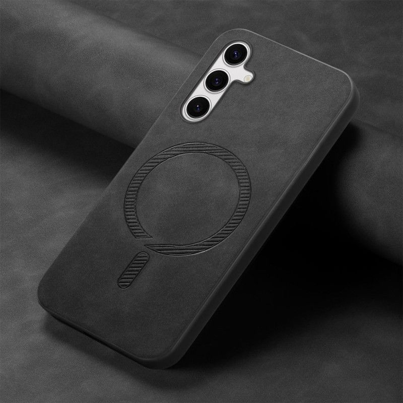 Coque Samsung Galaxy S25 Plus 5G Effet Cuir Compatible avec MagSafe