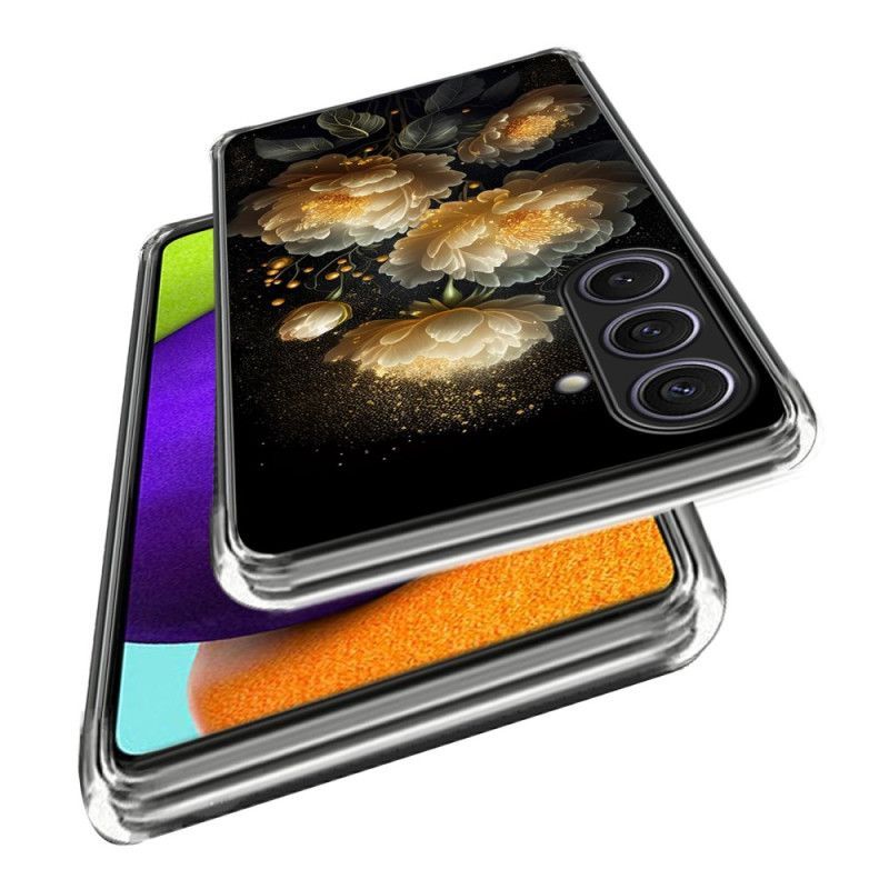 Coque Samsung Galaxy S25 Plus 5G Pivoines Dorées