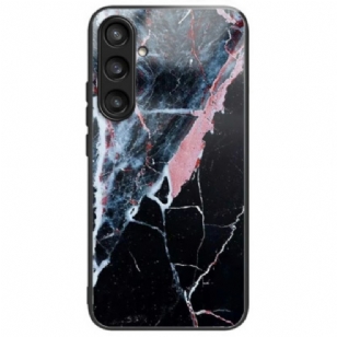 Coque Samsung Galaxy S25 Plus 5G Verre Trempé Marbre Noir et Rose