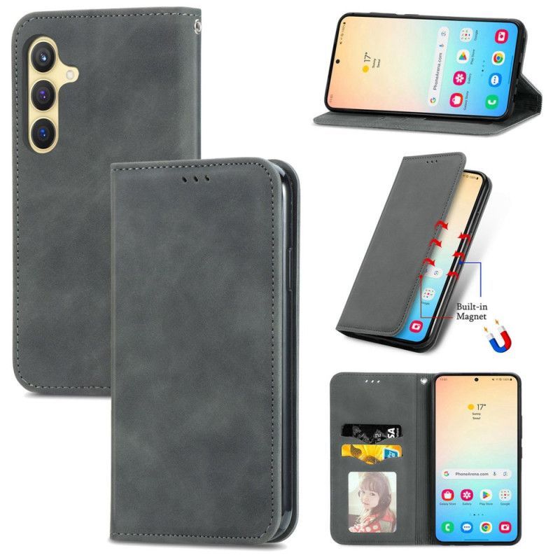 Flip Cover Samsung Galaxy S25 Plus 5G Effet Daim