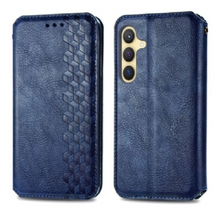 Flip Cover Samsung Galaxy S25 Plus 5G Effet Daim Frise