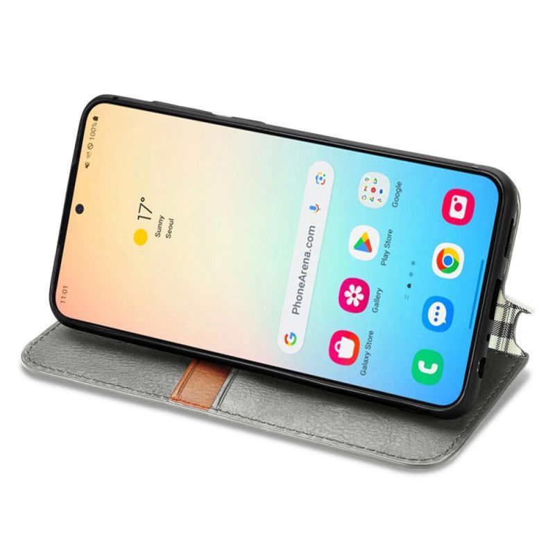 Flip Cover Samsung Galaxy S25 Plus 5G Effet Daim Frise