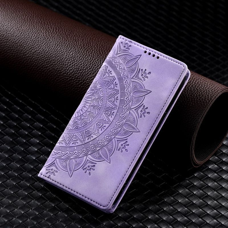 Flip Cover Samsung Galaxy S25 Plus 5G Effet Daim Mandala