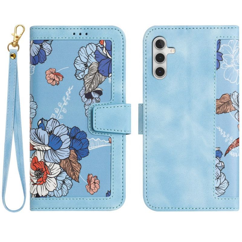 Housse Samsung Galaxy S25 Plus 5G Design Floral avec Lanière