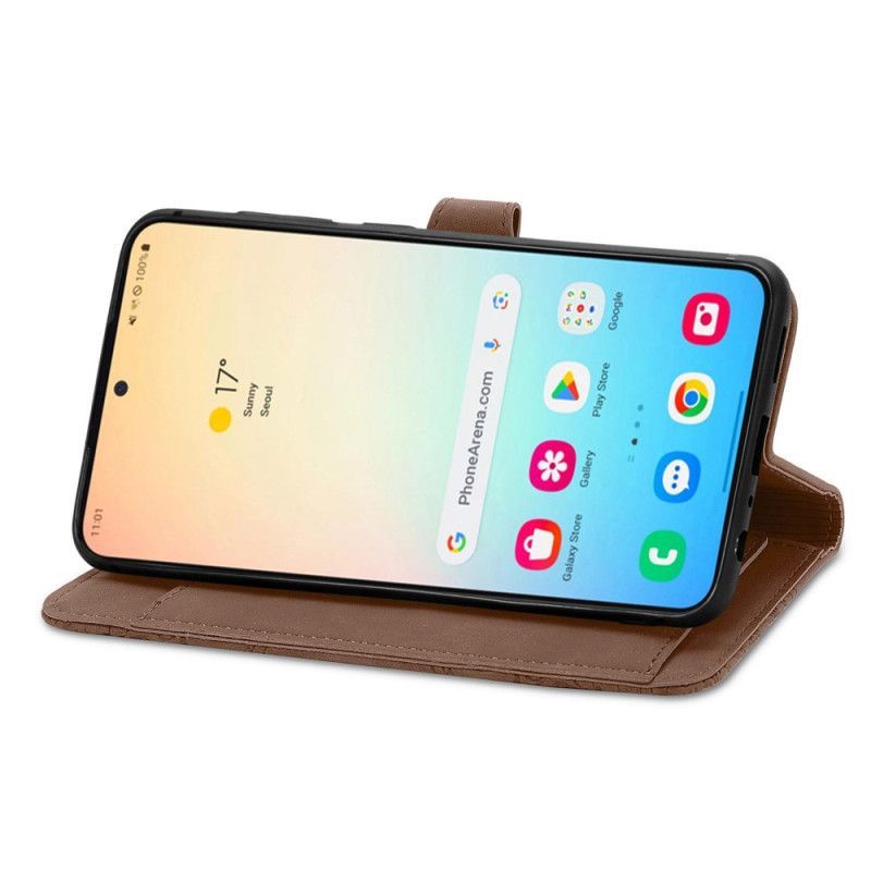 Housse Samsung Galaxy S25 Plus 5G Effet Daim Dentelle à Lanière