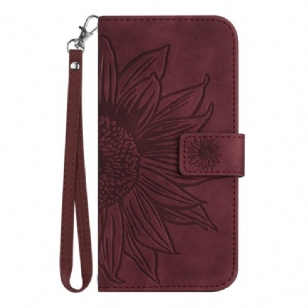 Housse Samsung Galaxy S25 Plus 5G Empreinte Tournesol à Lanière