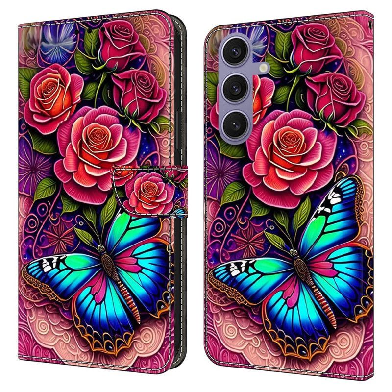 Housse Samsung Galaxy S25 Plus 5G Papillon Bleuté