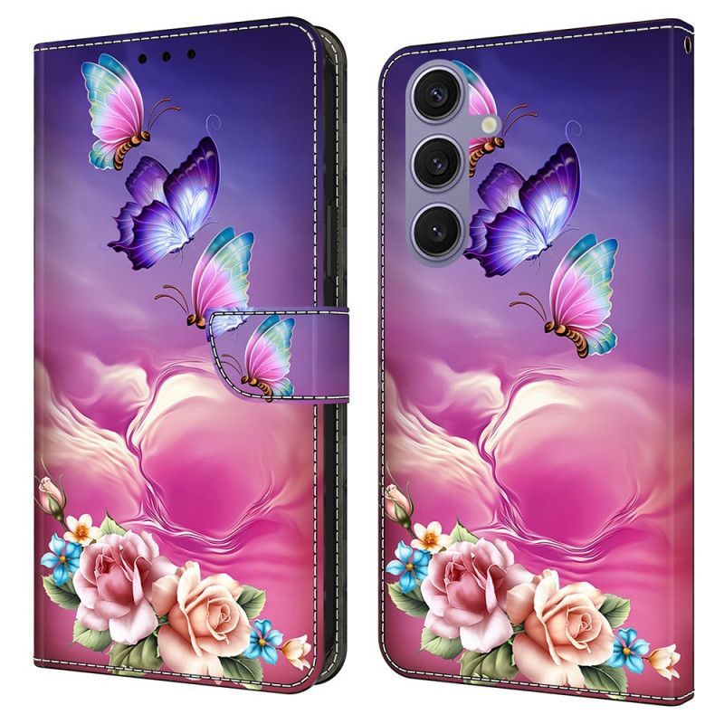 HOusse Samsung Galaxy S25 Plus 5G Papillons et Petites Fleurs