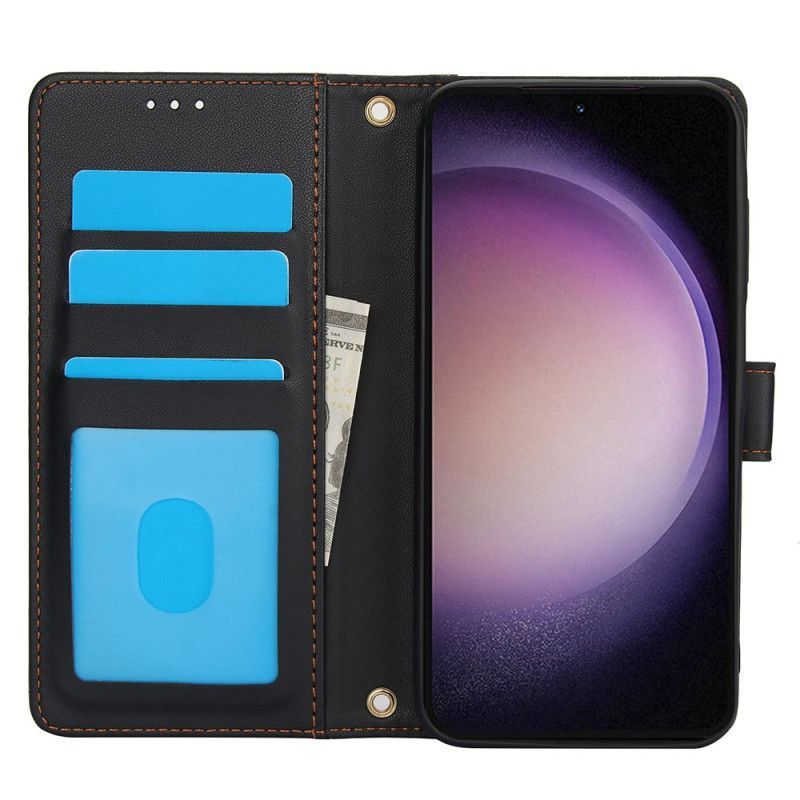 Housse Samsung Galaxy S25 Plus 5G Style Cuir avec Lanière