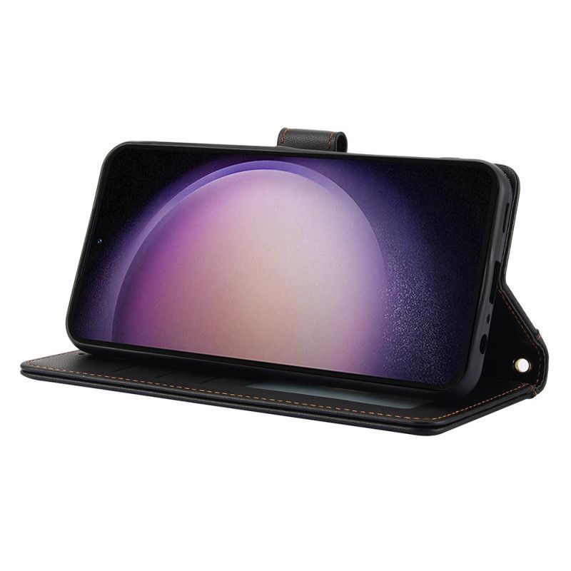 Housse Samsung Galaxy S25 Plus 5G Style Cuir avec Lanière