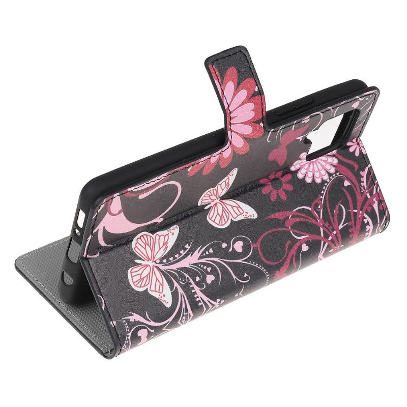 Housse Samsung Galaxy M32 papillons et fleurs