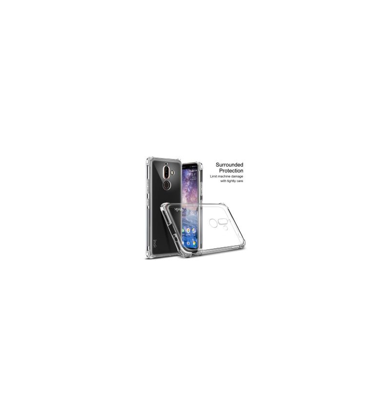Coque Nokia 7 Plus Class Protect + Protection d'écran - Transparent