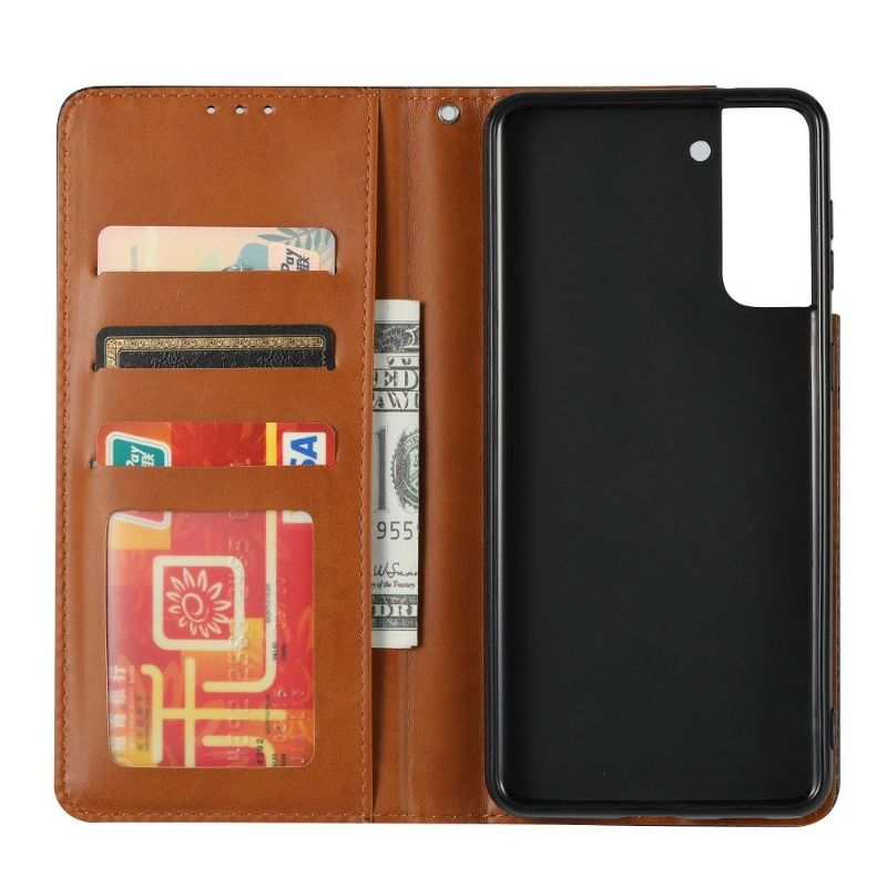 Housse Samsung Galaxy S21 Plus simili cuir stand case