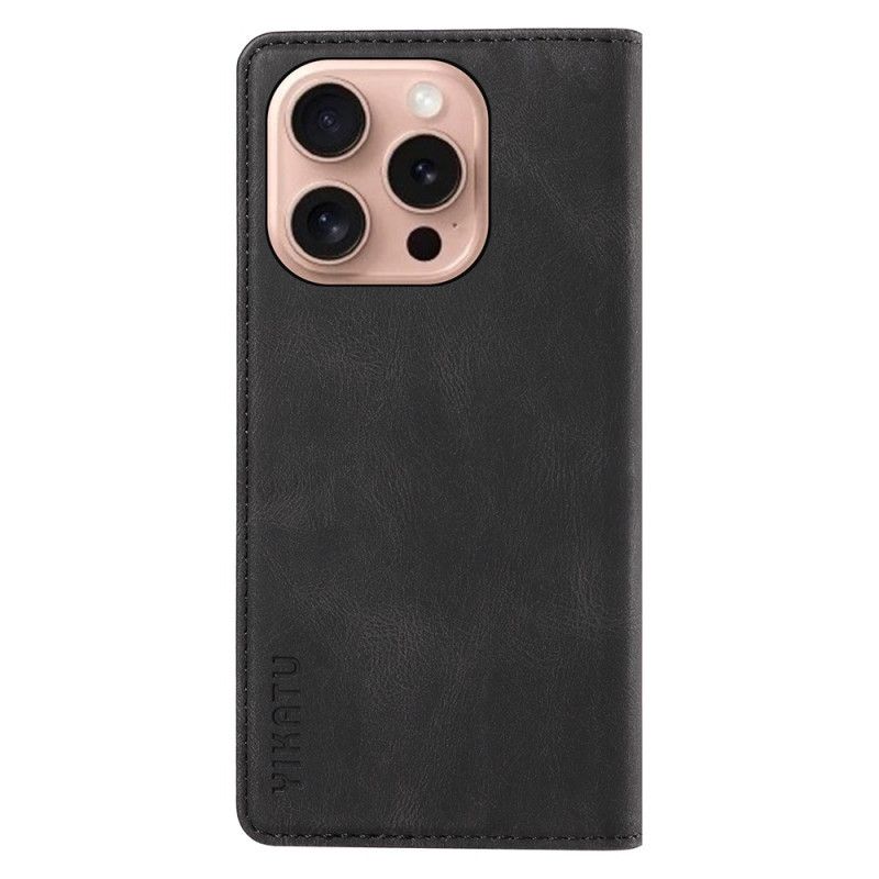Flip Cover iPhone 16 Pro Effet Daim YIKATU