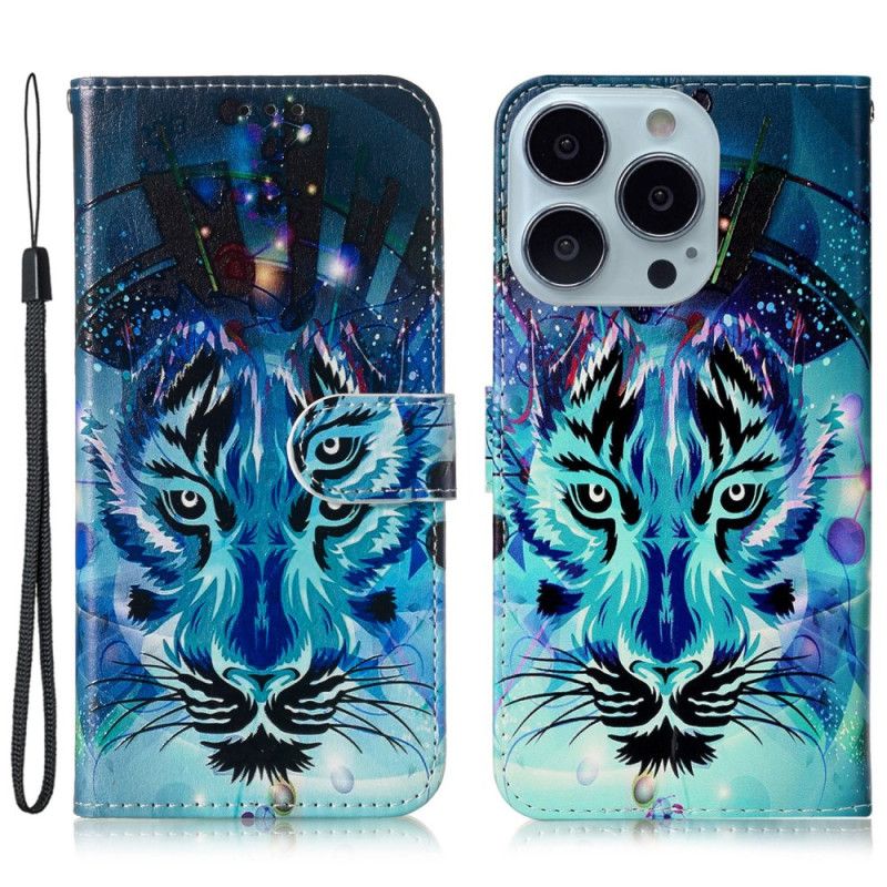 Housse iPhone 16 Pro Motif Loup à Lanière