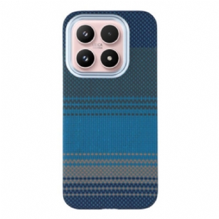 Coque Xiaomi 17 Gradient avec Cadre Métallique pour Objectif - Bleu Flottant