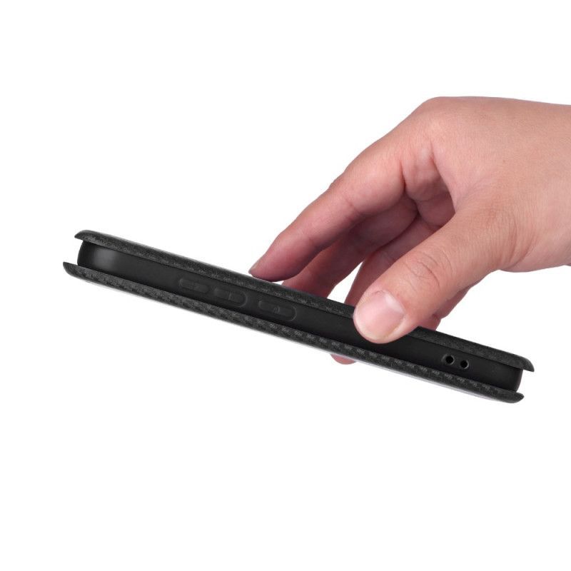 Flip Cover Xiaomi 17 Texture Fibre de Carbone