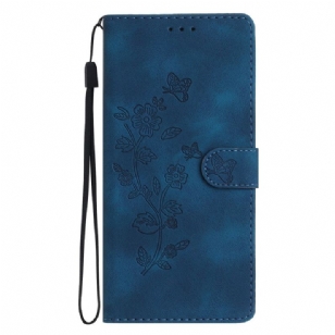 Housse Xiaomi 17 Effet Daim Motif Floral