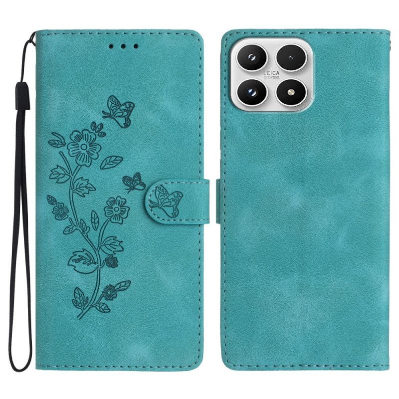 Housse Xiaomi 17 Effet Daim Motif Floral