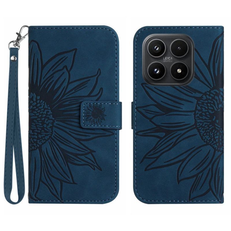 Housse Xiaomi 17 Empreinte Tournesol à Lanière