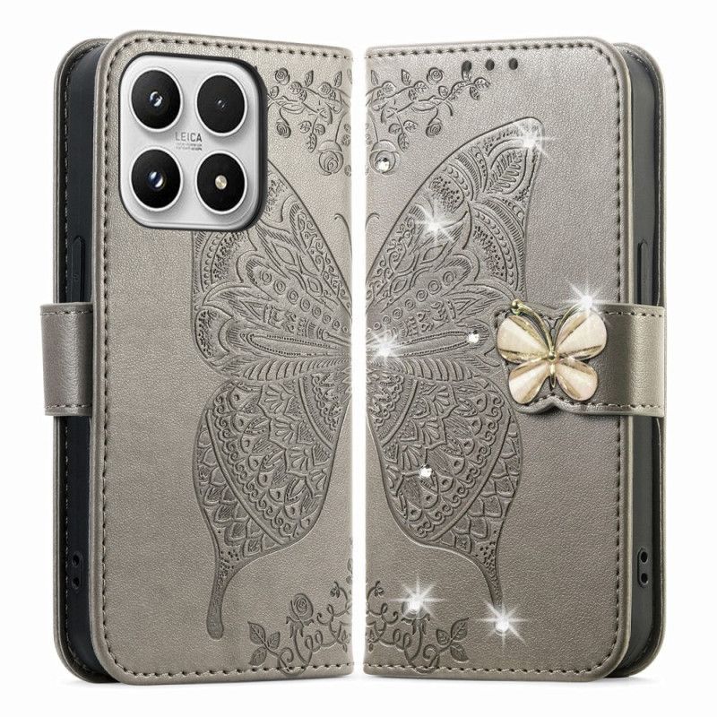 Housse Xiaomi 17 Papillon 3D et Strass