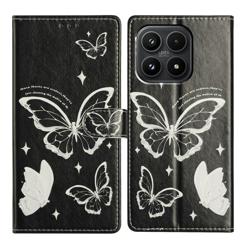 Housse Xiaomi 17 Papillons Noirs et Blancs