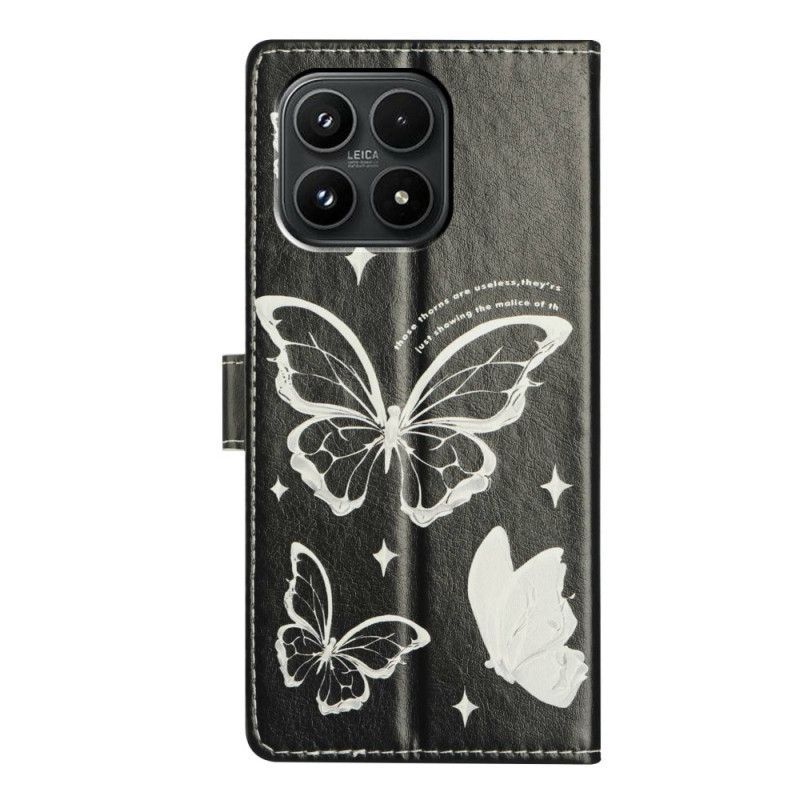 Housse Xiaomi 17 Papillons Noirs et Blancs