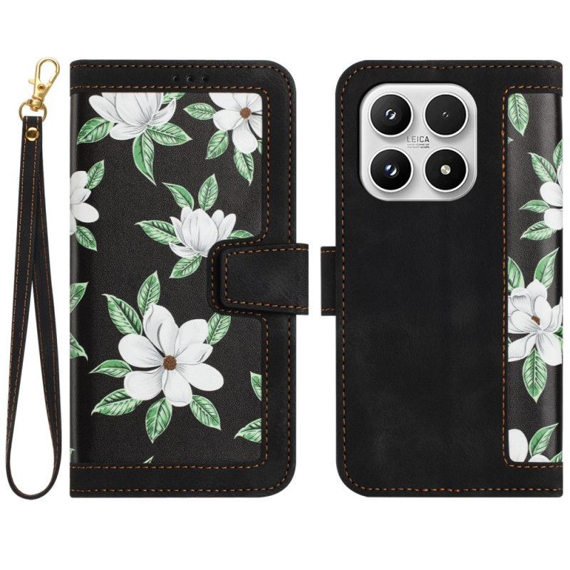 Housse Xiaomi 17 Porte-Cartes et Motif Floral