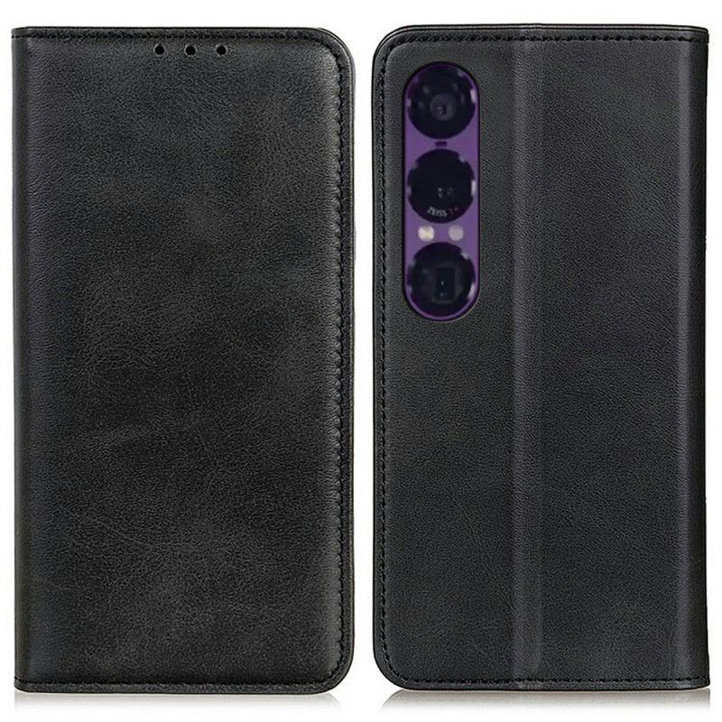 Flip Cover Sony Xperia 1 VII Cuir Fendu Vintage
