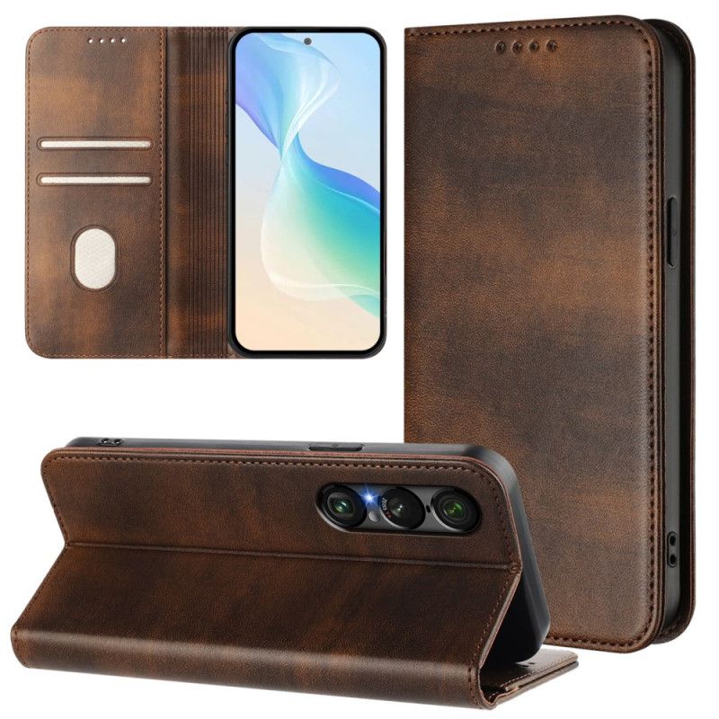 Flip Cover Sony Xperia 1 VII Protection RFID Design Rétro
