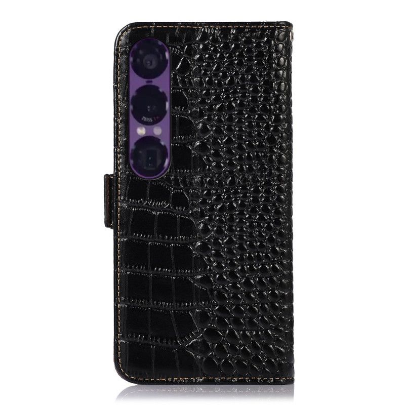 Housse Sony Xperia 1 VII Cuir Texture Crocodile