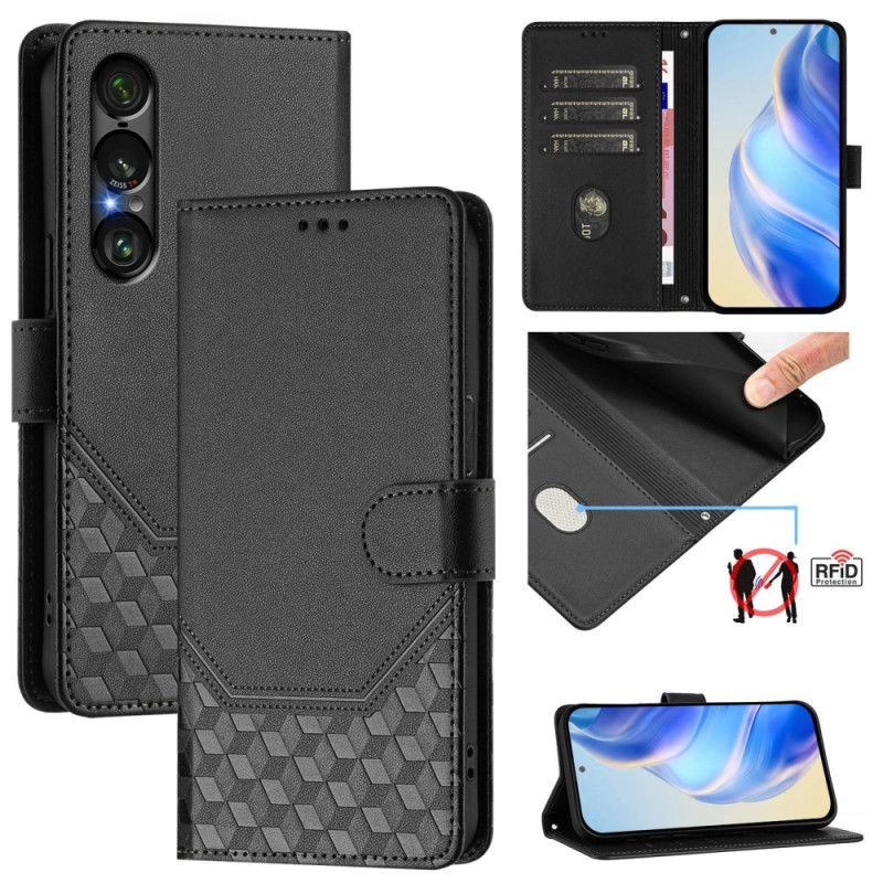 Housse Sony Xperia 1 VII Protection RFID Motif Nid d'Abeille