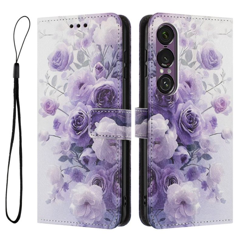 Housse Sony Xperia 1 VII Roses Violettes