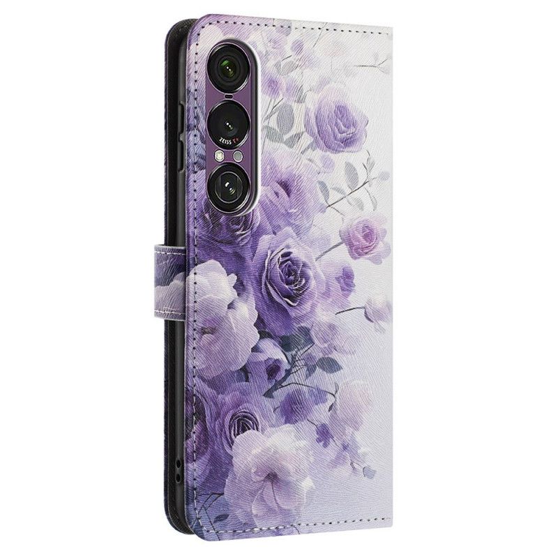 Housse Sony Xperia 1 VII Roses Violettes