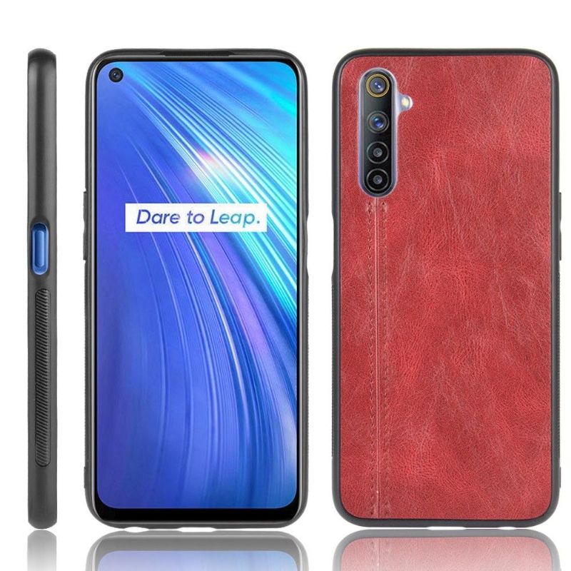 Coque Realme 6 Effet Cuir Coutures