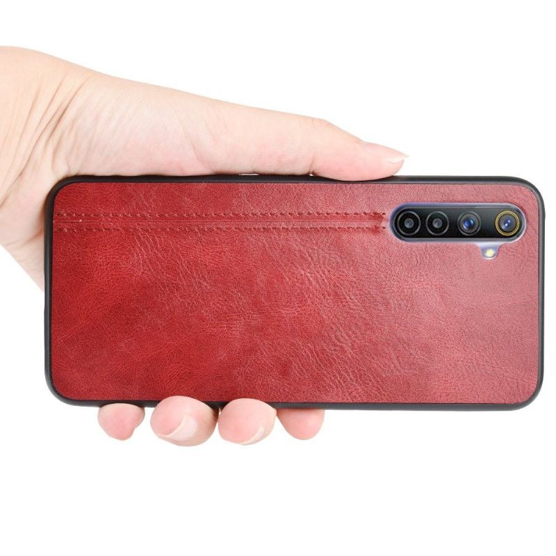 Coque Realme 6 Effet Cuir Coutures