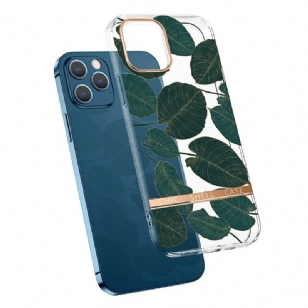 Coque iPhone 13 Pro Transparent feuilles vertes