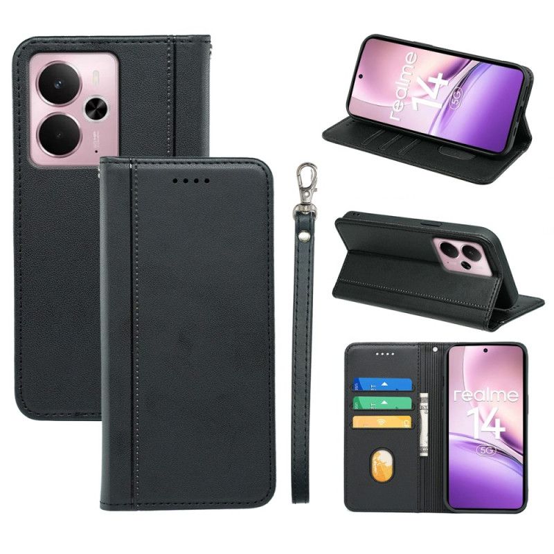 Flip Cover Realme 14 5G Lanière Détachable