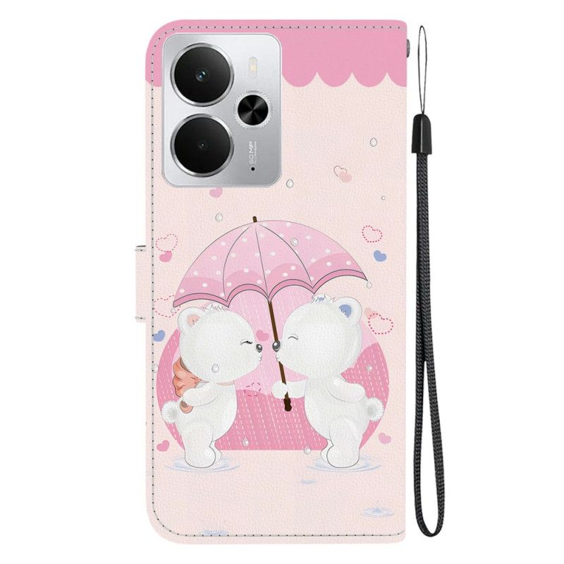 Housse Realme 14 5G Couple d'Ours Cartoon