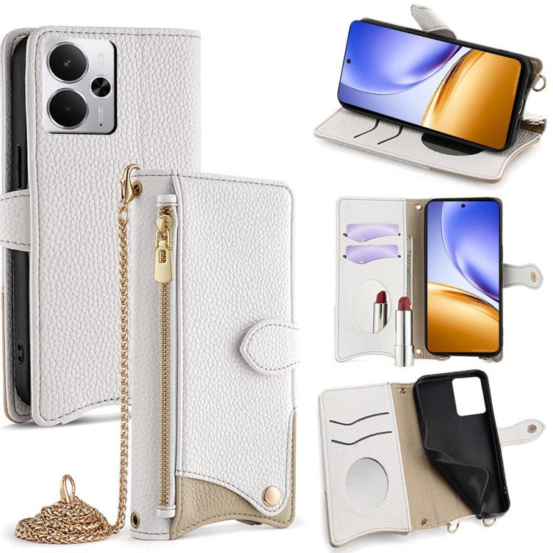 Housse Realme 14 5G Design Portefeuille avec Chaîne